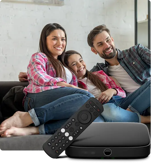 Family watching TV